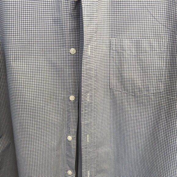 Gap Size Large Poplin Dark Gray/White Checked Button Down Long Sleeves - Picture 3 of 14